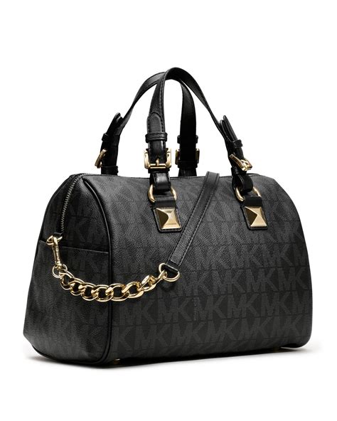 black michael kors satchel with lock|Michael Kors grayson satchel small.